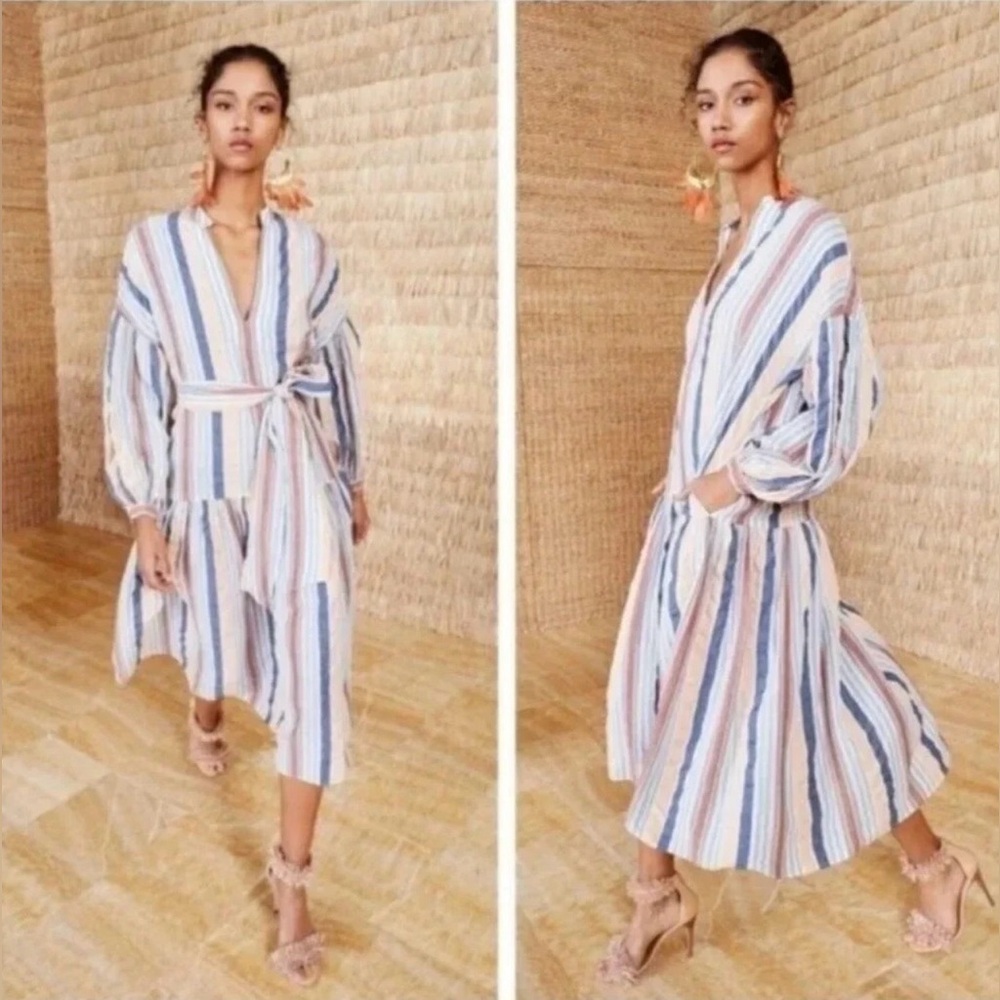 Ulla Johnson Multicolor Striped Midi Dress